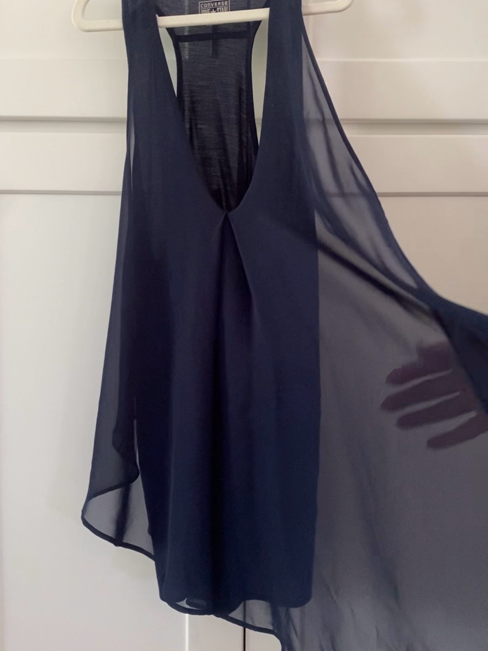 Converse Navy Blue Layered Racerback Tank Top - Size M